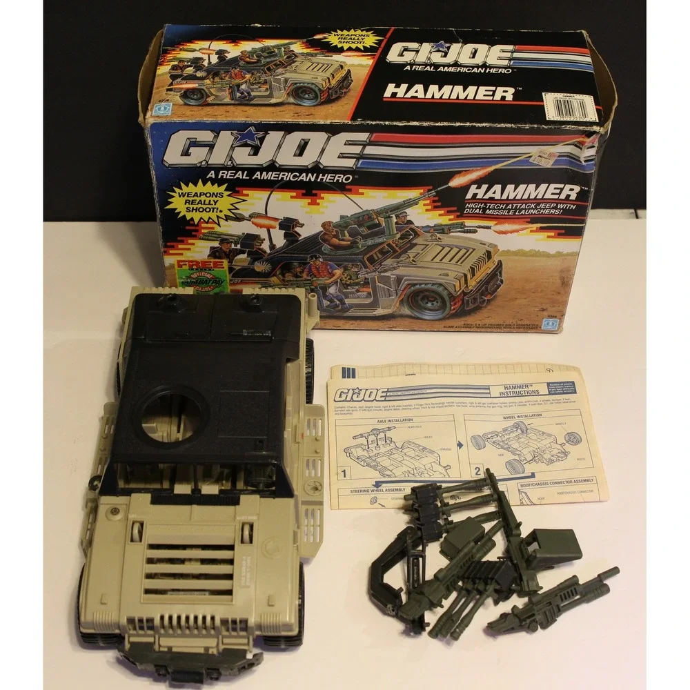 GI JOE Vintage Hammer Attack Jeep 1989 #6369 Incomplete For Parts o Restoration